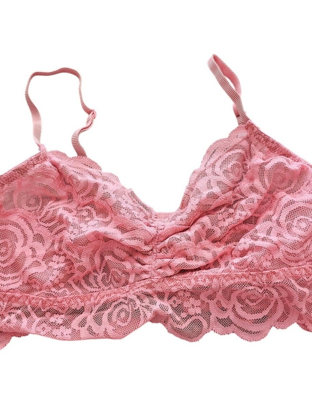 PINK by Victorias Secret Womens Sz S Bralette Bra Pink Lace
